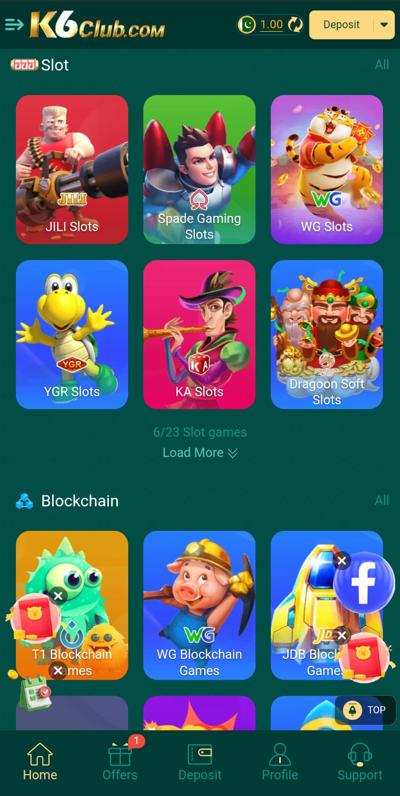 K6 club games